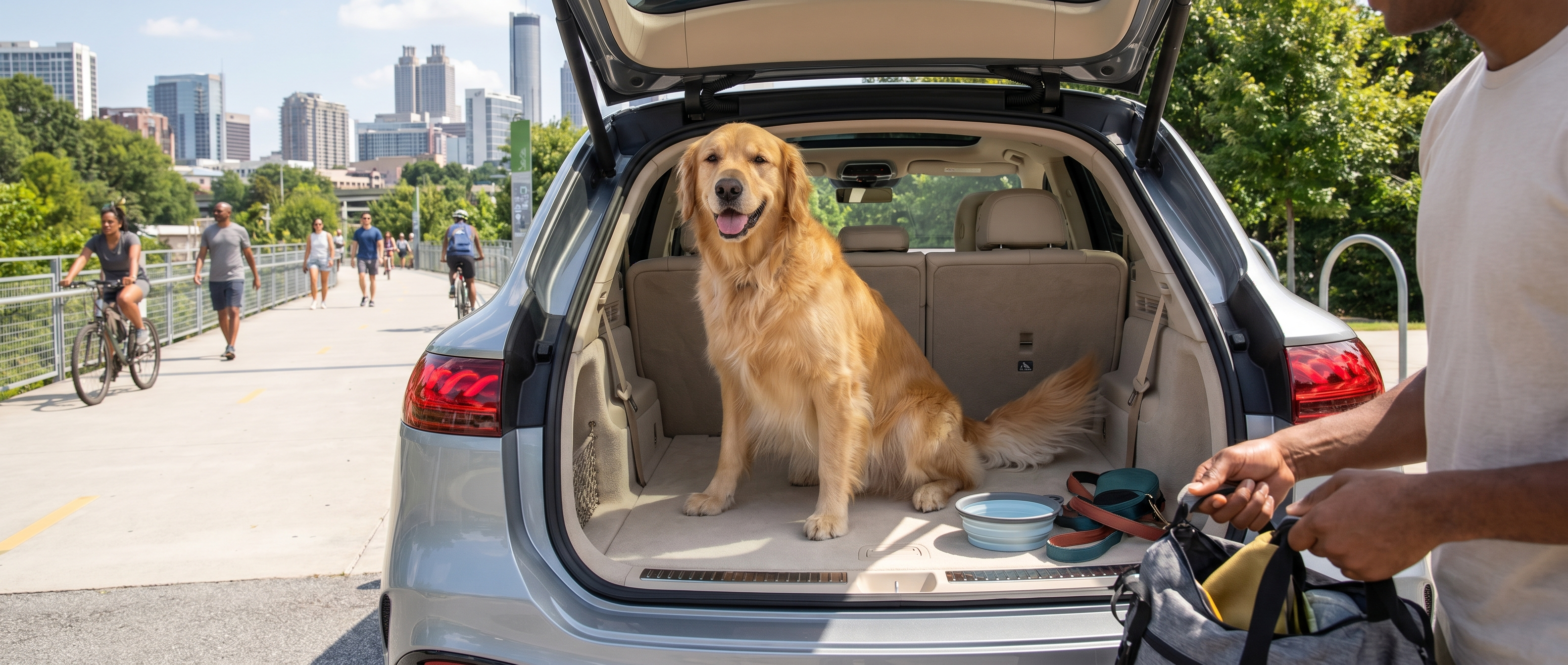 Mercedes-Benz SUV with pet safety features for BeltLine trips in Duluth, GA